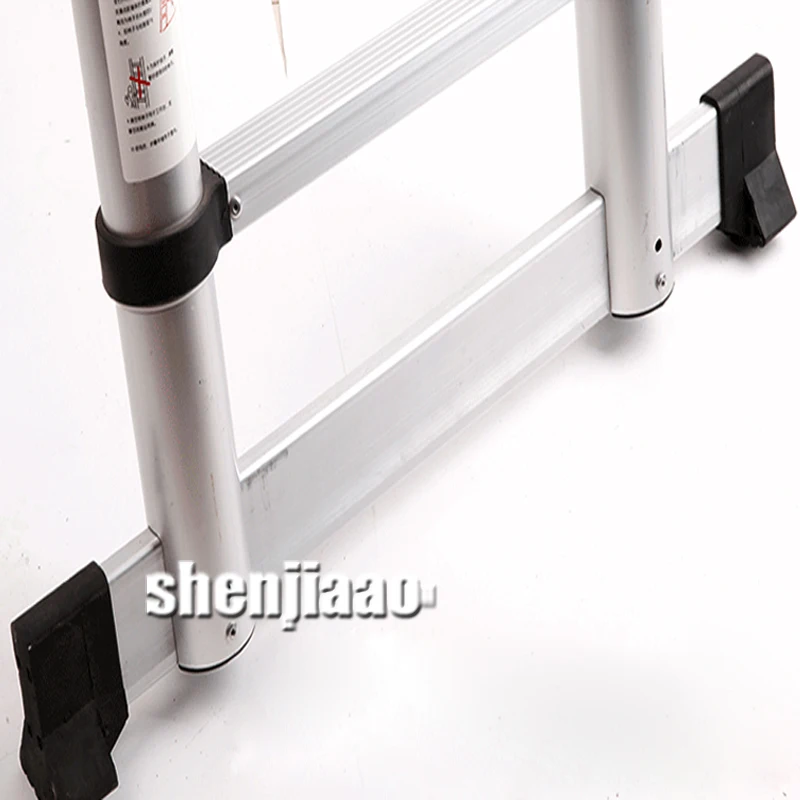 Портативная телескопическая лестница с доской 3 8 м многофункциональная складная