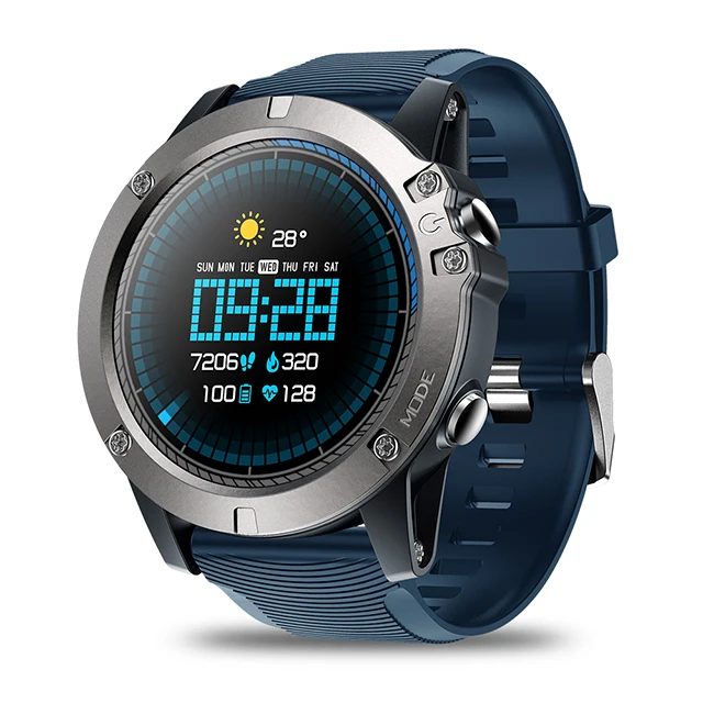 Blue Zeblaze VIBE 3 PRO цветной сенсорный дисплей IP67 водонепроницаемые спортивные Смарт-часы с пульсометром, удаленной музыкой для IOS и Android - Цвет: Blue