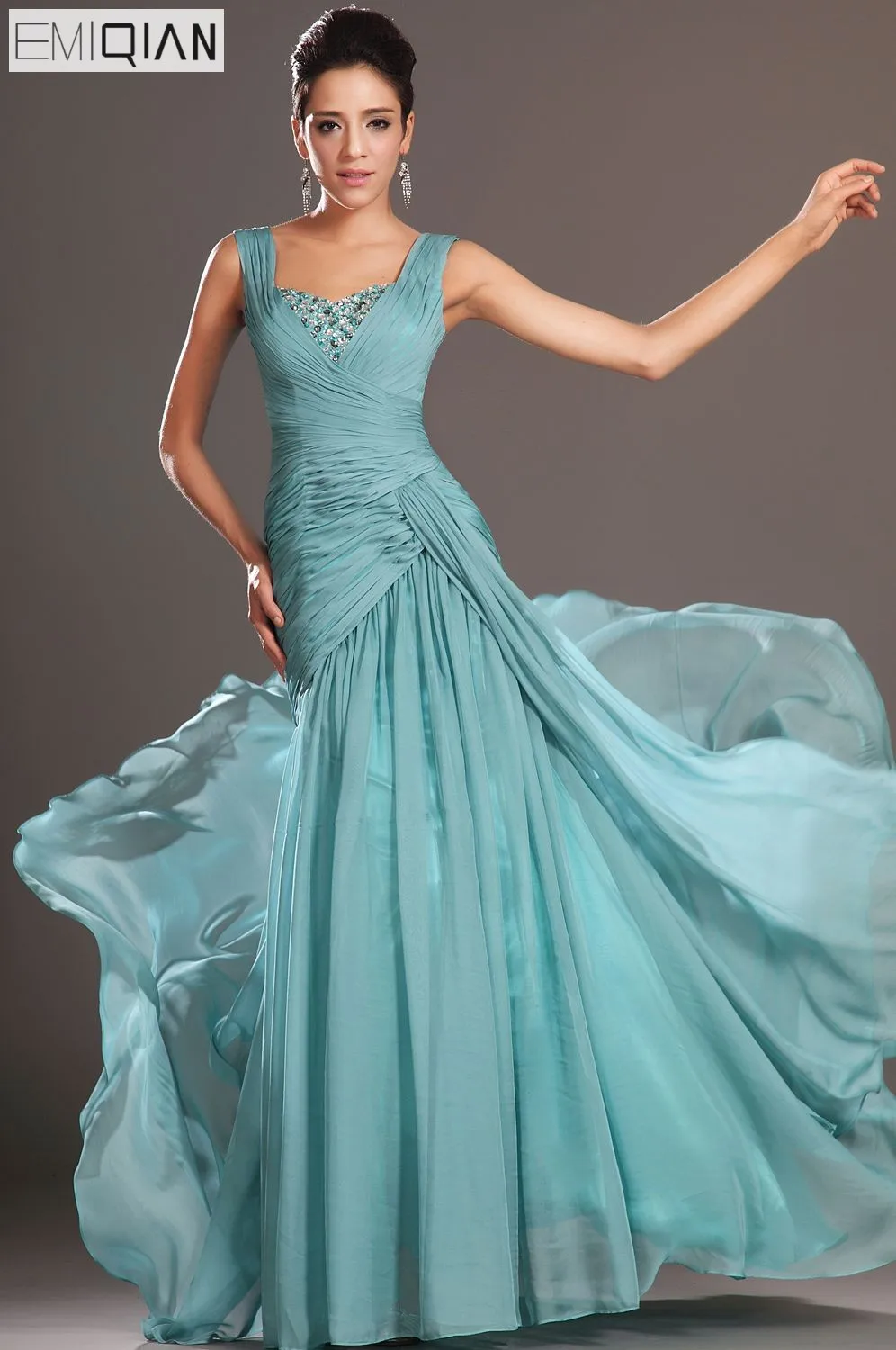 Бесплатная доставка Новое Потрясающее сексуальное шифоновое вечернее платье на