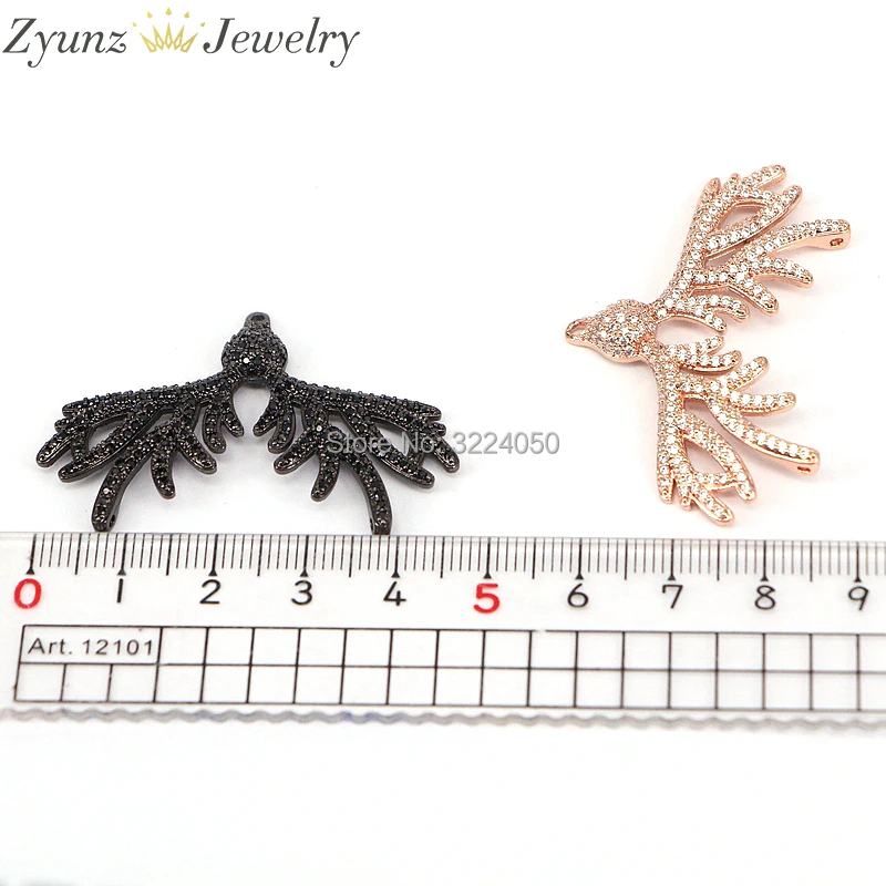 5PCS ZYZ174-8899 Hot Sale Design Micro Pave CZ Deer Antler Pendant Christmas Jewelry | Украшения и аксессуары