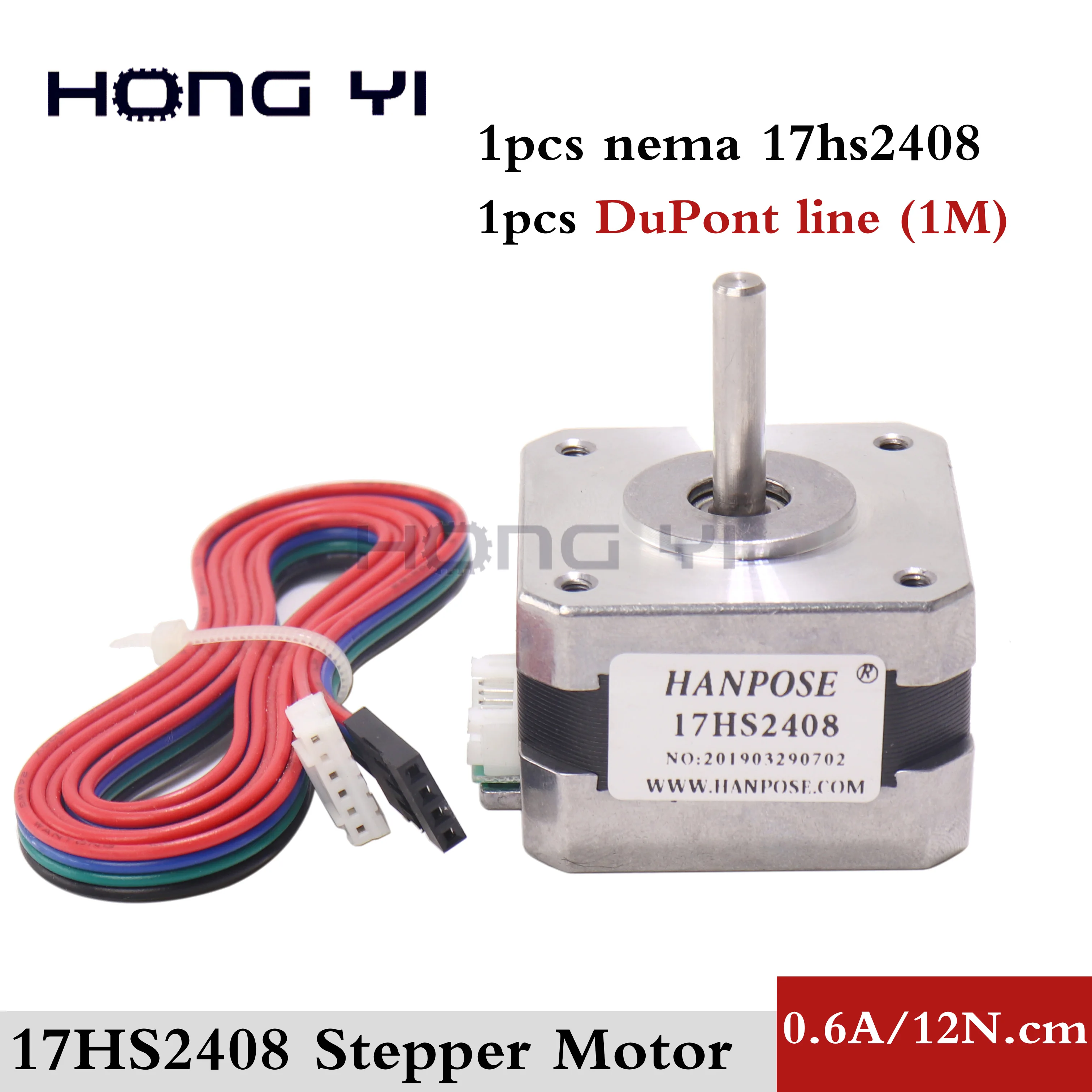 Шаговый двигатель 17HS2408 D 4 свинцовый 0.6A Nema17 42 двигателя с линией DuPont для лазерного