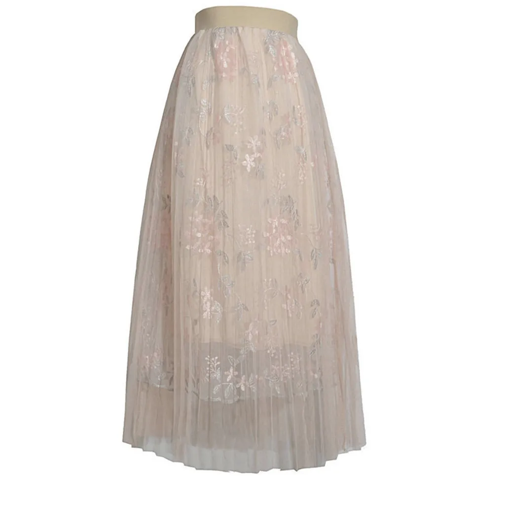 Лидер продаж 2020 года Длинная Плиссированная Юбка-пачка из тюля с высокой талией