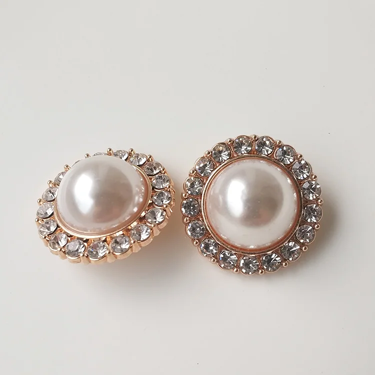 DIY Высокое качество bling Шампанское Жемчуг круглая кнопка со стразами пальто