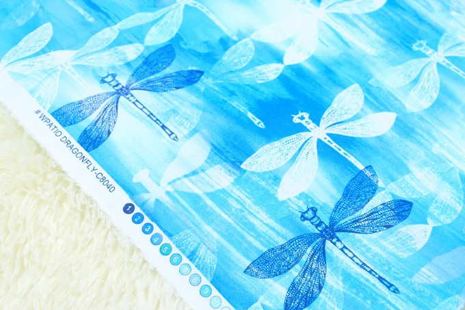Zy DIY новый дизайн бренда довольно Ocean Blue Летающая Стрекоза ситец Ткань для шитья