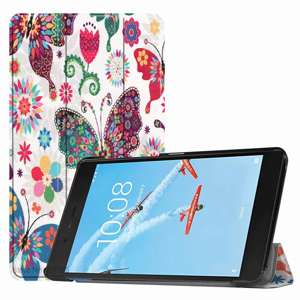 Color 6 Ультратонкий чехол-подставка из искусственной кожи для lenovo Tab E7 7104 TB-7104F 7104F 7 дюймов, умный чехол для планшета, противоударный флип-чехол+ пленка+ ручка - Цвет: Color 6