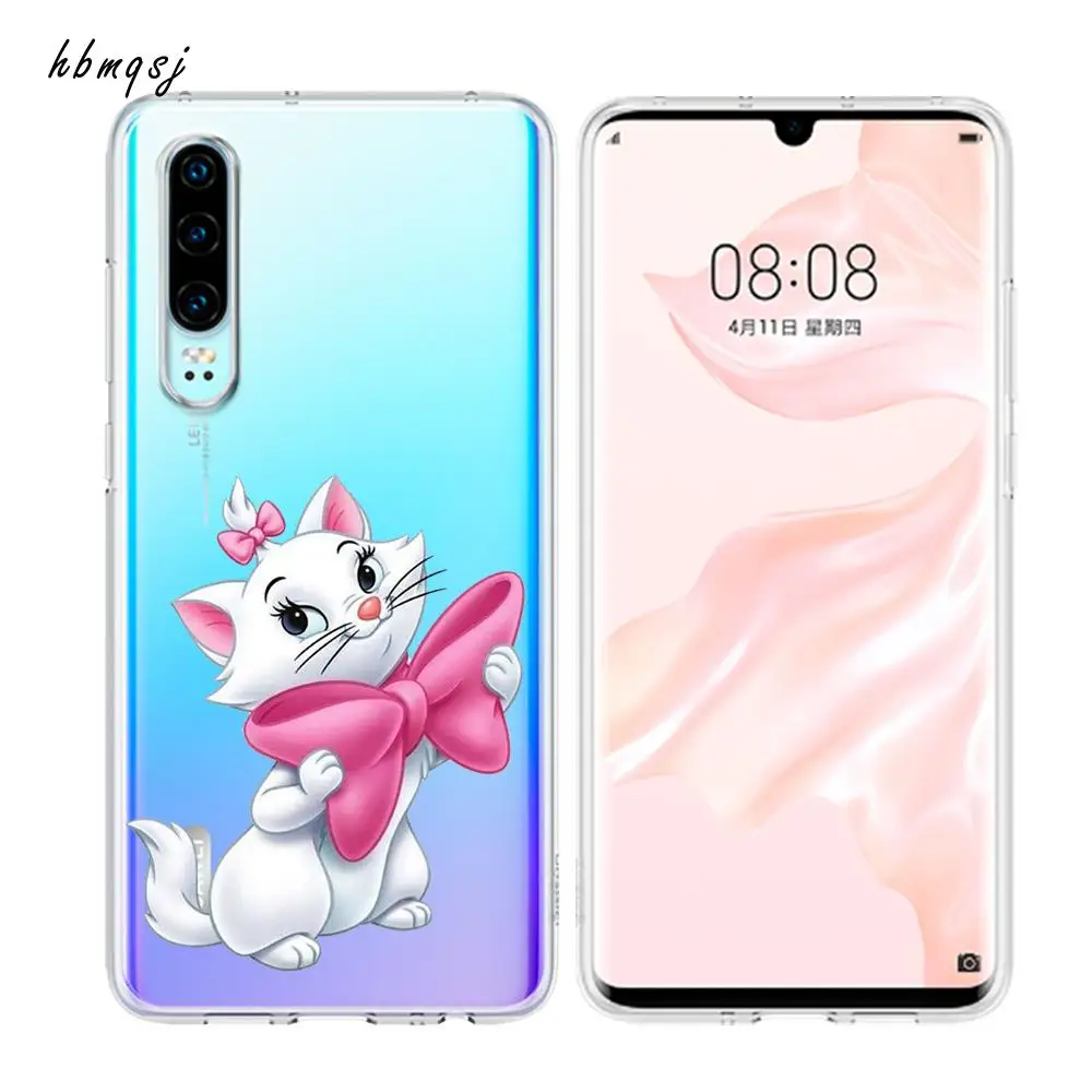 Милый чехол для huawei p20 pro силиконовый мягкий с рисунком бабочки забавный кот
