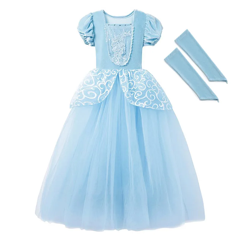Only Dress Детский роскошный костюм принцессы Золушки; летнее праздничное платье для девочек; платье для костюмированной вечеринки на Хэллоуин; карнавальное детское платье Золушки; платье для макияжа - Цвет: Only Dress