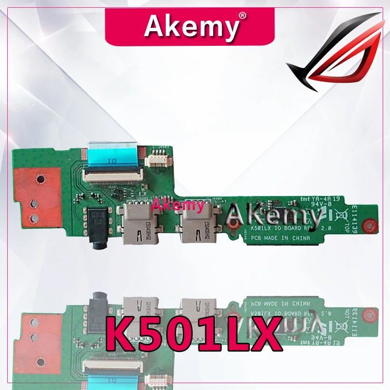 Akemy K501UX USB IO плата для For Asus K501 K501LX A501L K501LB K501U K501UW ноутбук аудио USB2.0 Плата интерфейс