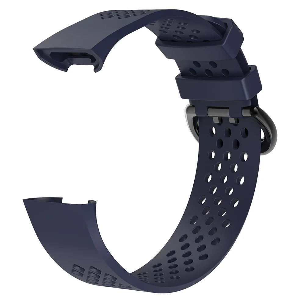 Navy blue XBERSTAR силиконовый ремешок на запястье для Fitbit Charge 3 Charge3 фитнес-трекер спортивный ремешок для часов Ремешки маленький большой - Цвет: Navy blue