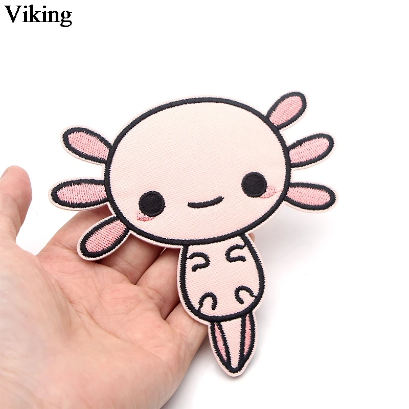 Axolotl нашивки мультфильм Шить на аппликация вышивка милый Утюг одежду &quotсделай