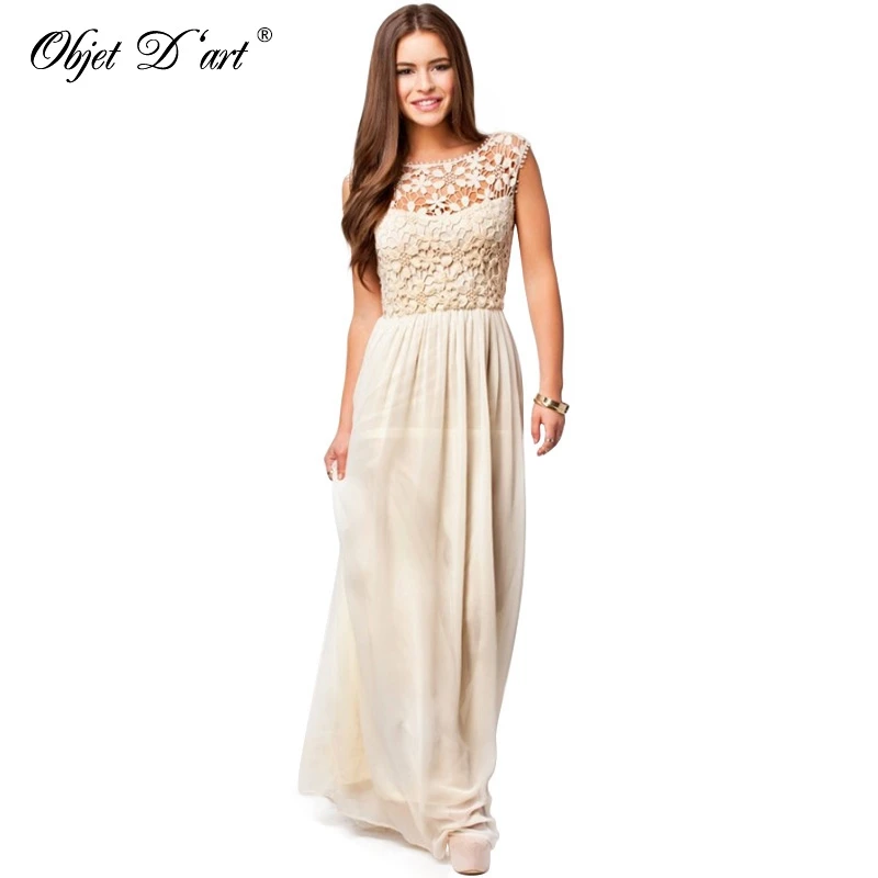 Летнее платье с низким вырезом на спине кружева для женщины. Круглый воротник и