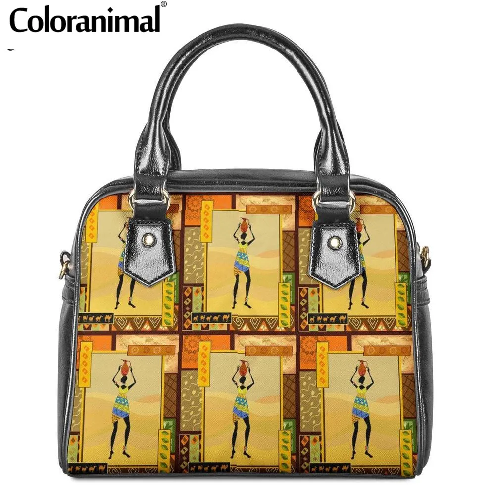 Сумка мессенджер Coloranimal в африканском стиле для девочек кожаная сумка тоут