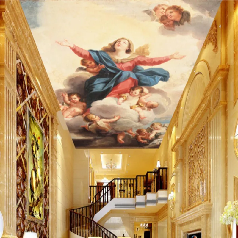 

Custom 3D photo wallpaper Oil painting Religious characters Living room Stairs ceiling decorative backdrop wallpaper mural