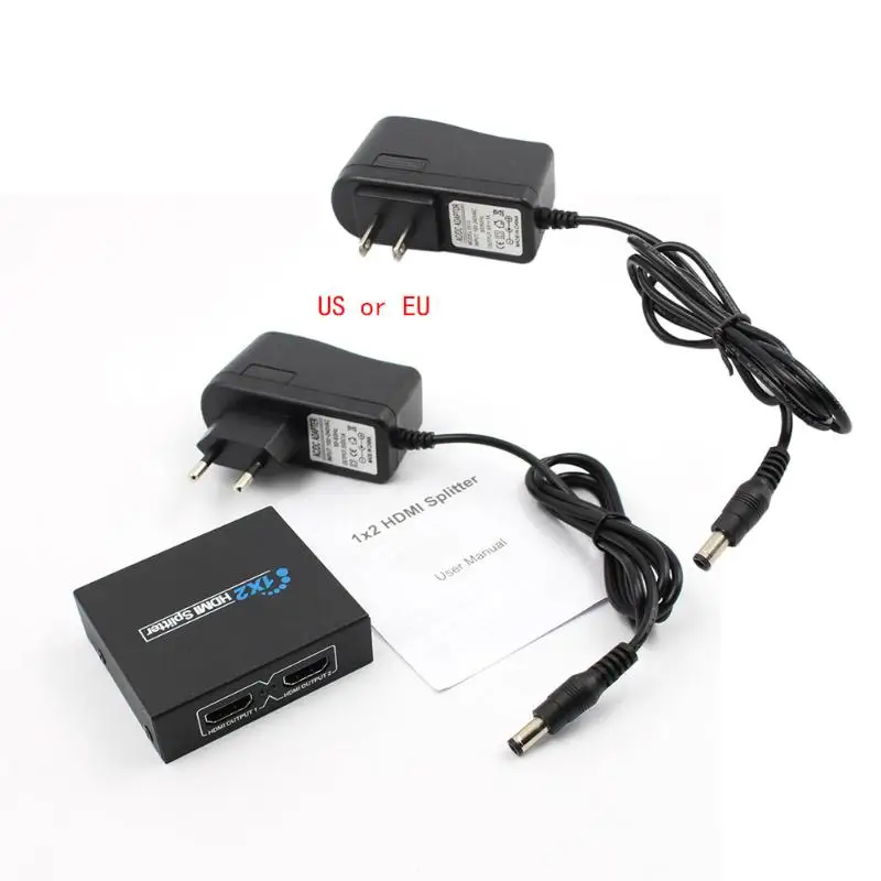 1x2 2 порта HDMI аудио видео1080p сплиттер адаптер для HD tv PS3 3D усилитель ретранслятор для офисов школьные цифровые аудио форматы