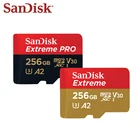 Карта памяти SanDisk Extreme Micro SD, 100% оригинал, 256 ГБ, SDXC класс 10, U3, A2, UHS-I, V30, Extreme Pro, Microsd, TF-карта