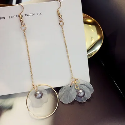 Женские асимметричные серьги-подвески с длинными кисточками | Украшения и