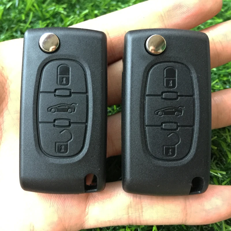 3 кнопки ключа автомобиля чехол для peugeot 407 408 406 607 307 207 308 партнер CE0536/CE0523 сменный авто чехлы с откидной крышкой складной брелок для ключей