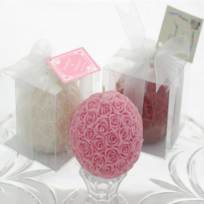 10 шт. Свадебные романтические декоративные свечи Роза шар цветок свеча для дня