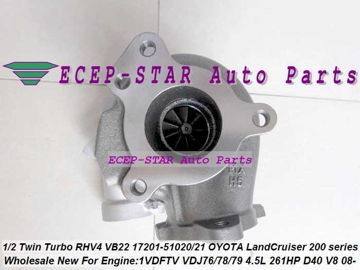 Турбо турбо RHV4 VB22 1720151020 1720151021 17201 51020 51021 для TOYOTA LandCruiser 200 D40 V8 2008 1VDFTV 4.5L 1 шт.|toyota