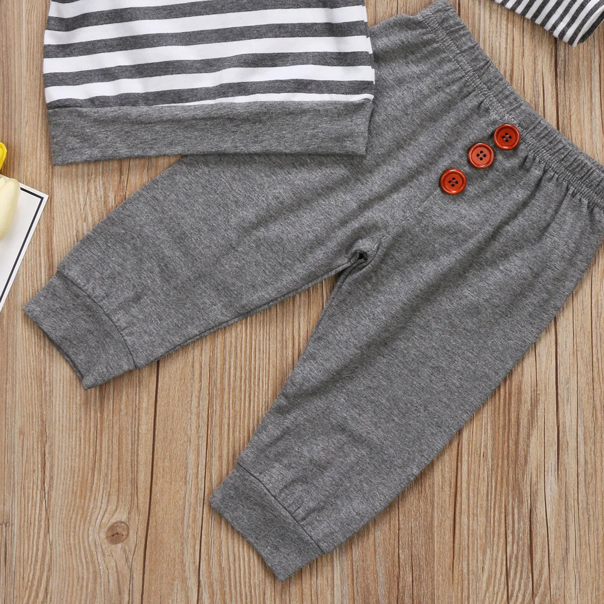 Infant Baby Boy Girl Striped Top Cotton Long Sleeve T-Shirt Warm Pants Outfit Set Clothes 2Pcs | Детская одежда и обувь