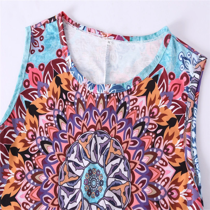 

Plus Size Long Tank Tops Women Irregular Print Crop Tops Loose Sleeveless Shirt Summer Clothing Tunic camiseta tirantes mujer