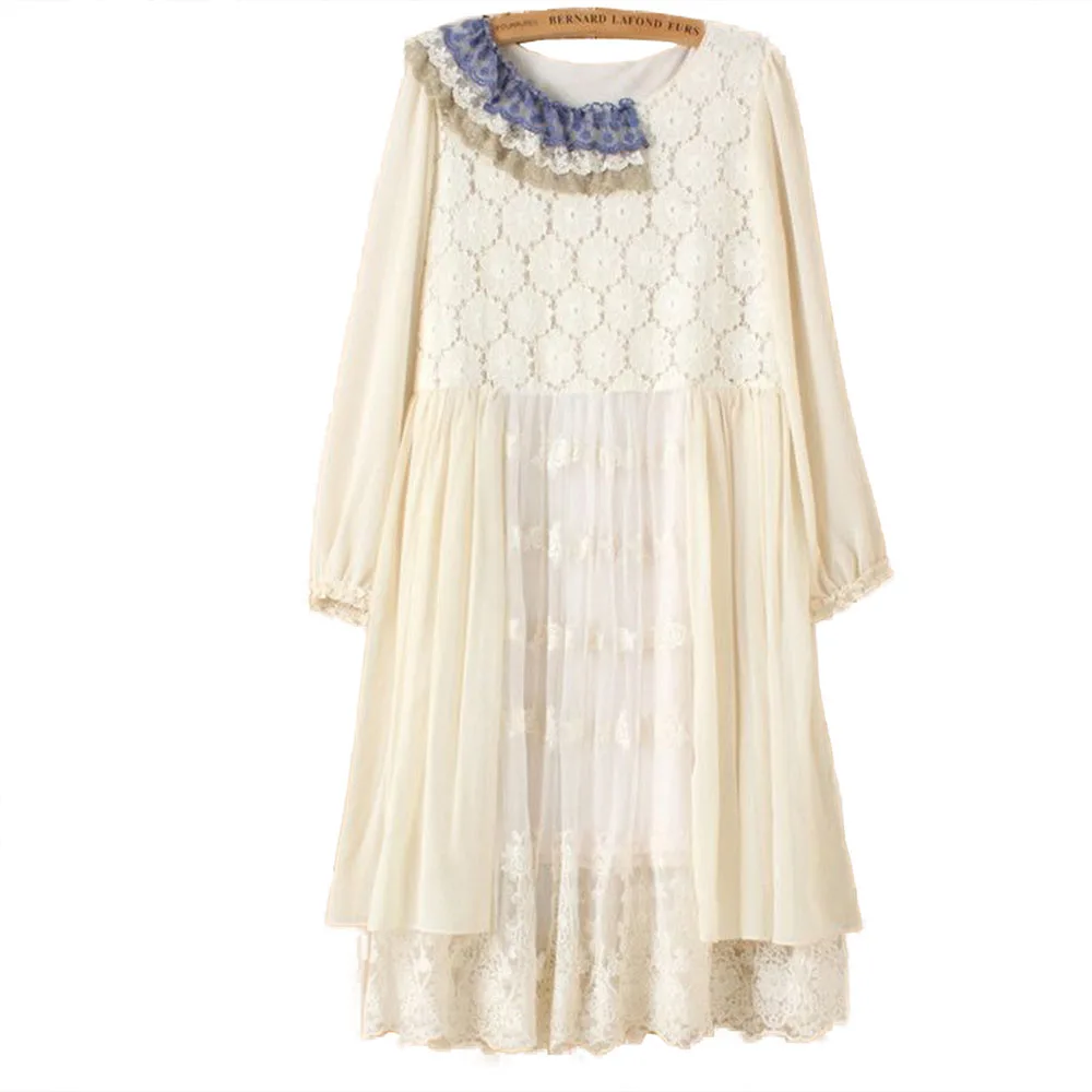 Осенне зимнее платье с длинным рукавом и круглым вырезом асимметричное в