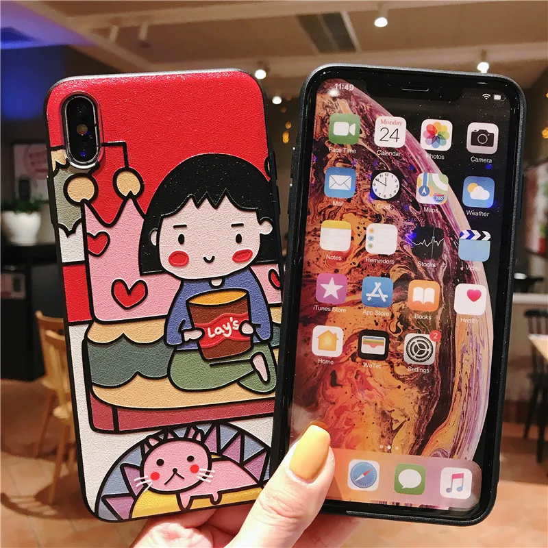 Fashion Mom Daughter Abstract Character Phone Cases For iPhone 6 6s 7 8 Plus Silk Soft Silicone TPU Cover X XR XS Max |