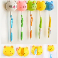 cute various cartoon animal head toothbrush holders with wall suction cups creative toothbrush holders punch free storage rack