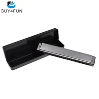 swan hot sale tremolo harmonica mouth organ 24 double holes with 48 reeds key of c free reed wind instrument with silver case