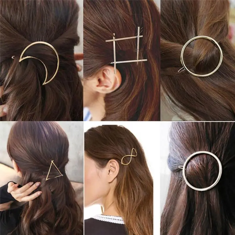 Фото Женский минималистичный зажим для волос из металлического сплава треугольная
