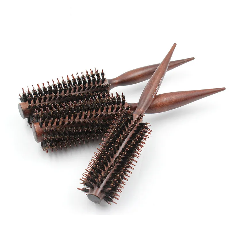 

Professional Diagonal Grain/ Cross Grain Natural Bristle Wood Handle Protective Curly Hair Comb For Salon/Home Accessories Roll