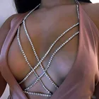 Цепочка на грудь женская, перекрестная, с кристаллами