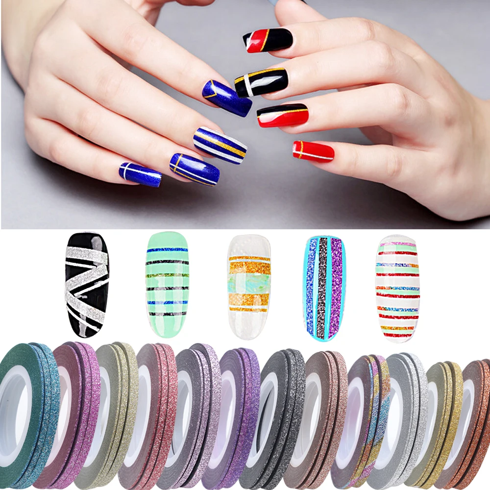 2017 Топ Мода Новый 1 мм/2 мм/3 мм ногтей Rolls Чередование Клейкие ленты линии womandiy