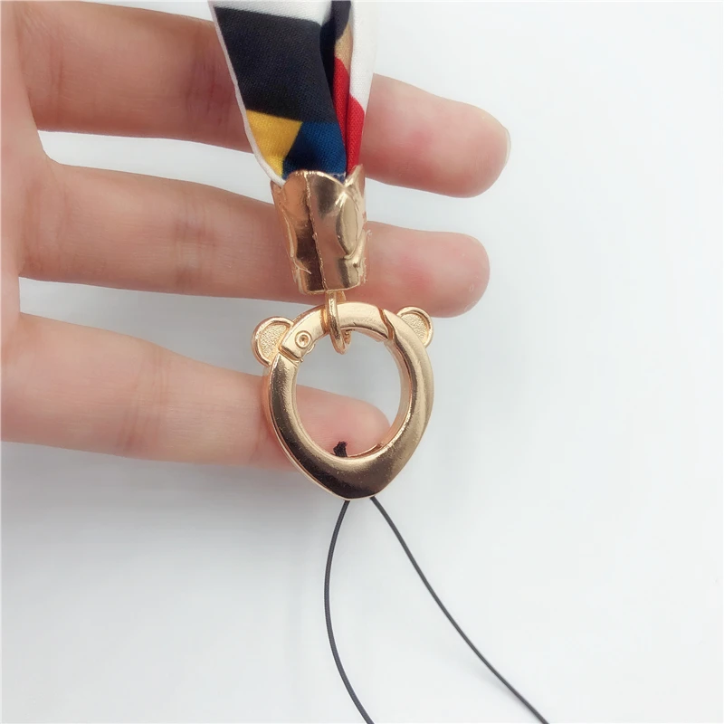 Female Fashion Silk Lanyard Wide Neck Fresh Fabric Neck Straps For Keys ID Card Gym Phone Straps USB Badge Holder DIY Hang Rope