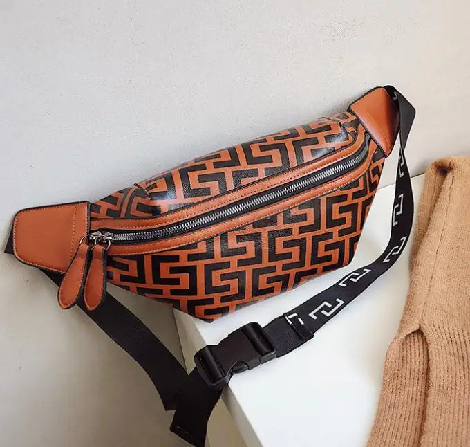 Light Brown Новая водонепроницаемая поясная сумка Мужские поясные сумки женские дорожные нагрудные сумки полосатые двойные молнии поясные сумки для женщин сумки дизайнерские - Цвет: Light Brown