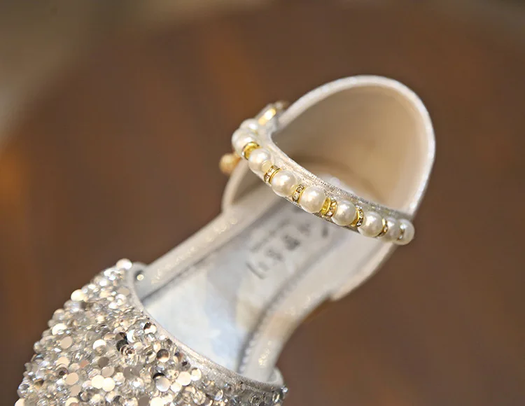 2019 New Spring Summer Sequins Girl Sandals Diamond Crystal Shoes Children Princess Dancing EU 26-36 |