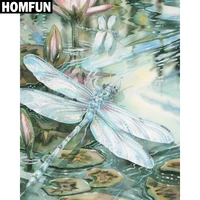 homfun full squareround drill 5d diy diamond painting dragonfly animal embroidery cross stitch 5d home decor gift a06160