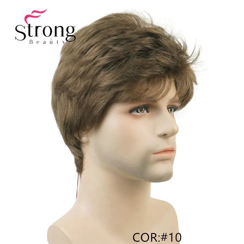 StrongBeauty короткий серебристо-серый парик мужские короткие синтетические волосы парики выбор цвета