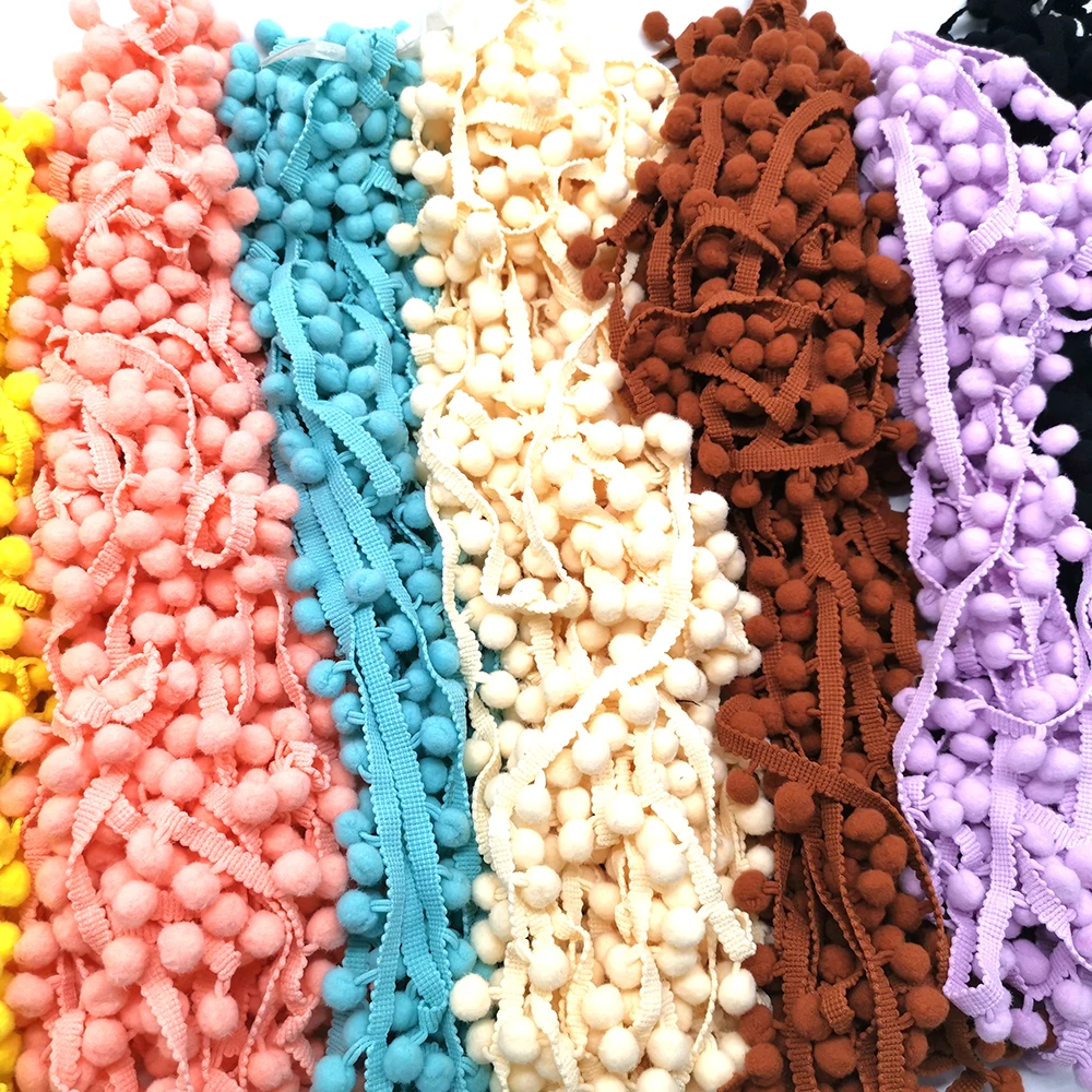 1-5yard помпон бахрома кружевная лента помпон отделка шар Ткань DIY шитье кисточка кружево трикотажная ткань ручная работа, сделай сам, Ремесло АКСЕССУАРЫ