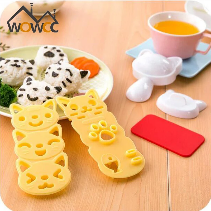 

Boutique 3Pcs Cute Smile Cat Sushi Nori Rice Mold Decor Cutter Bento Maker Sandwich DIY Tool