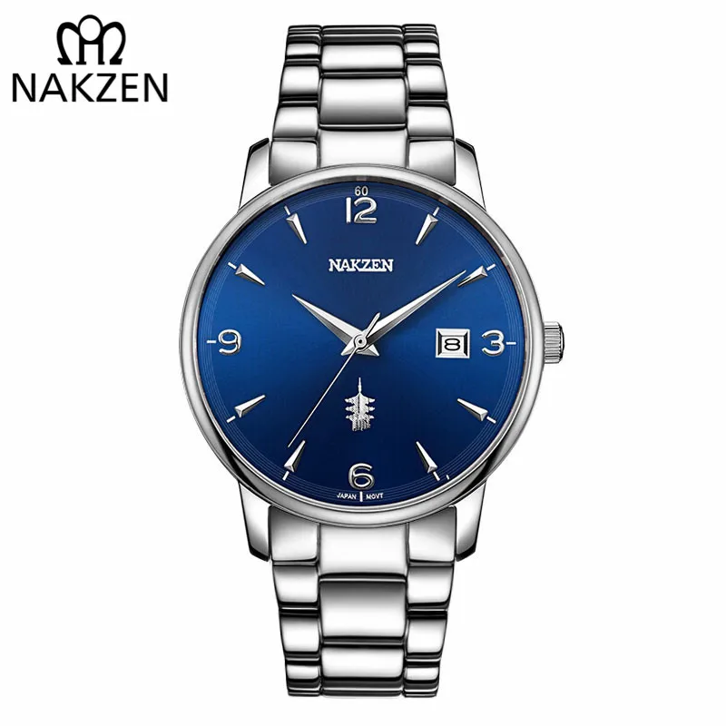 NAKZEN Male Casual Commerce Cool Watch Simple Wrist Watch Brand Luxury Men Quartz Watches Stainless Steel Waterproof Clock Gift камин planika simple commerce