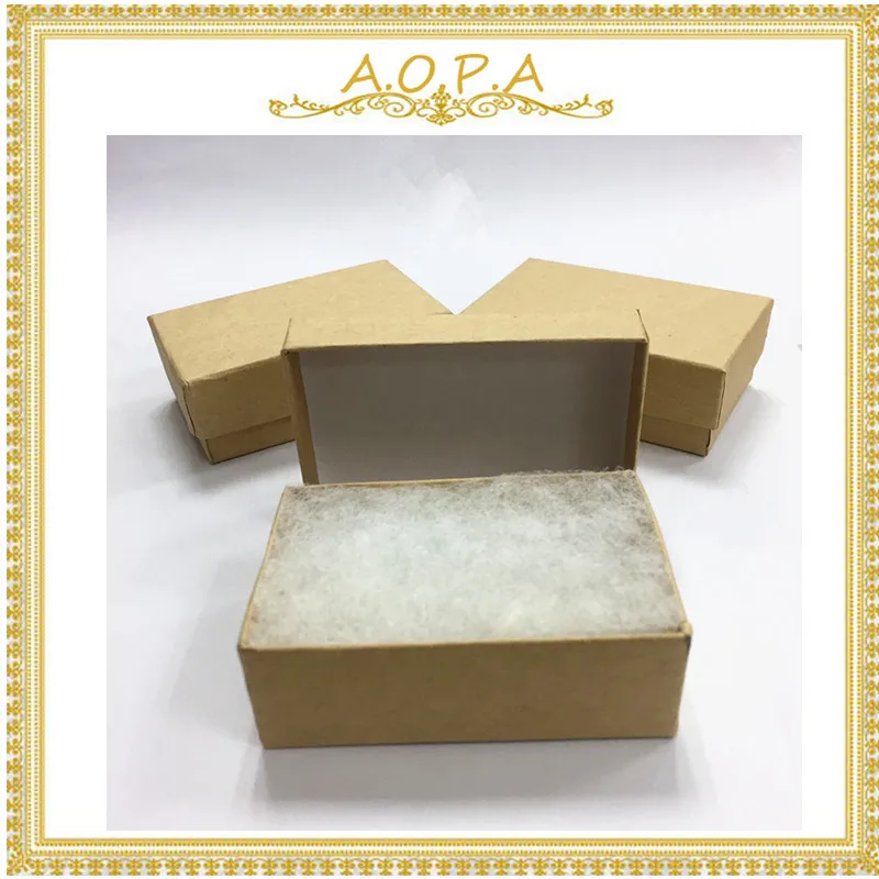 #21K Бесплатная доставка 100 шт. коробка из крафт бумаги с хлопковым наполнителем