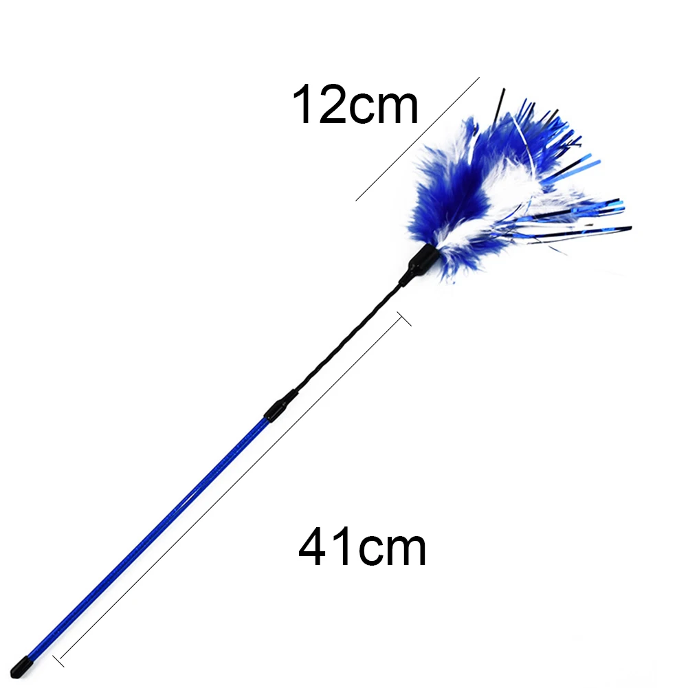 1 шт. игрушка для кошек милый дизайн цветная лента + перышки волшебная палочка