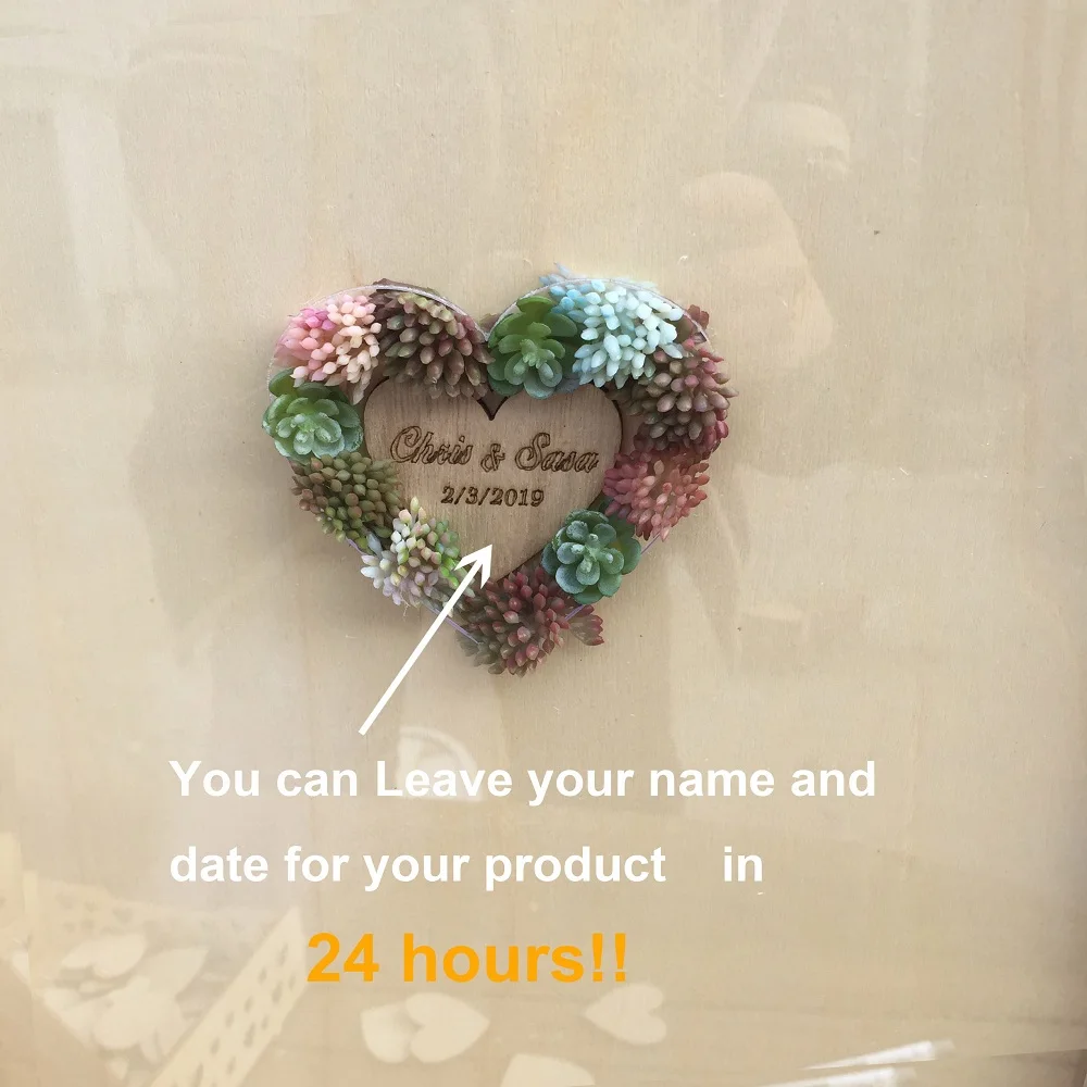 Wedding drop box Succulent Cactus Wrcath Personalised Guest book Frame Sign Book decoration wooden | Дом и сад