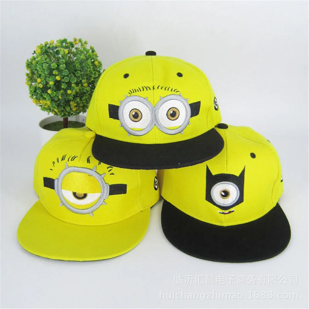 Косплей Миньоны шляпа желтый милые большие глаза бейсбольная Кепка от солнца для