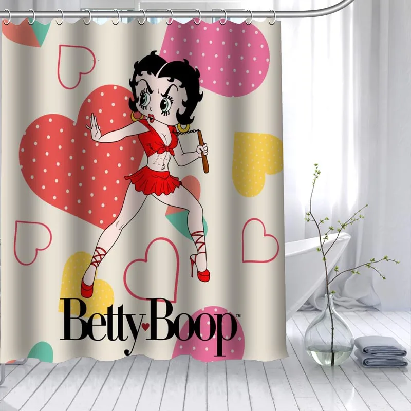 ShunQian Betty Boop горячая Распродажа душ Шторы полиэстер ткань 12 Крючки для Ванная