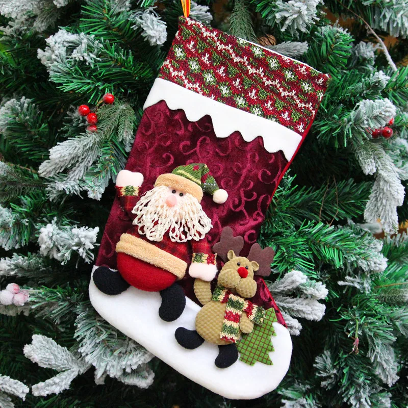 

Christmas socks gift bags Santa Claus gift bags High-end stereo Christmas gift bag decoration Christmas stockings