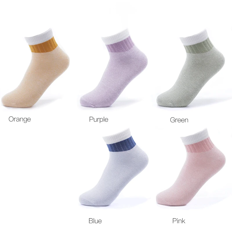 HSS Brand High Quality Women Cotton Striped Socks Pink Green Short Socks Spring Summer Breathable For Woman sock hosiery female
