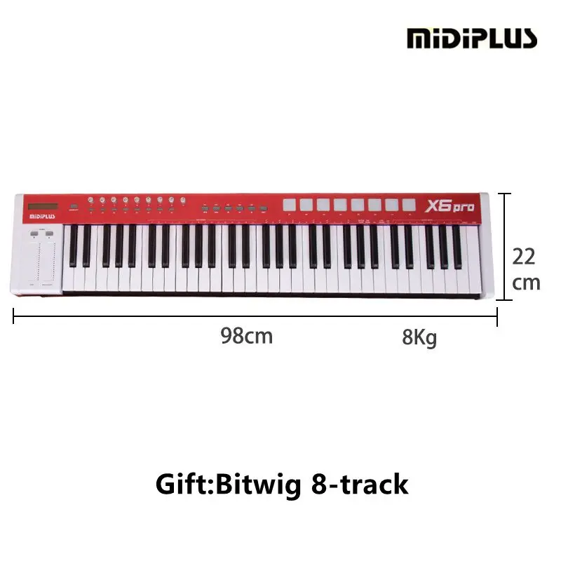 MIDIPLUS X6pro 61 полноразмерная полу вес клавиш скорости midi клавиатура контроллер с buitl