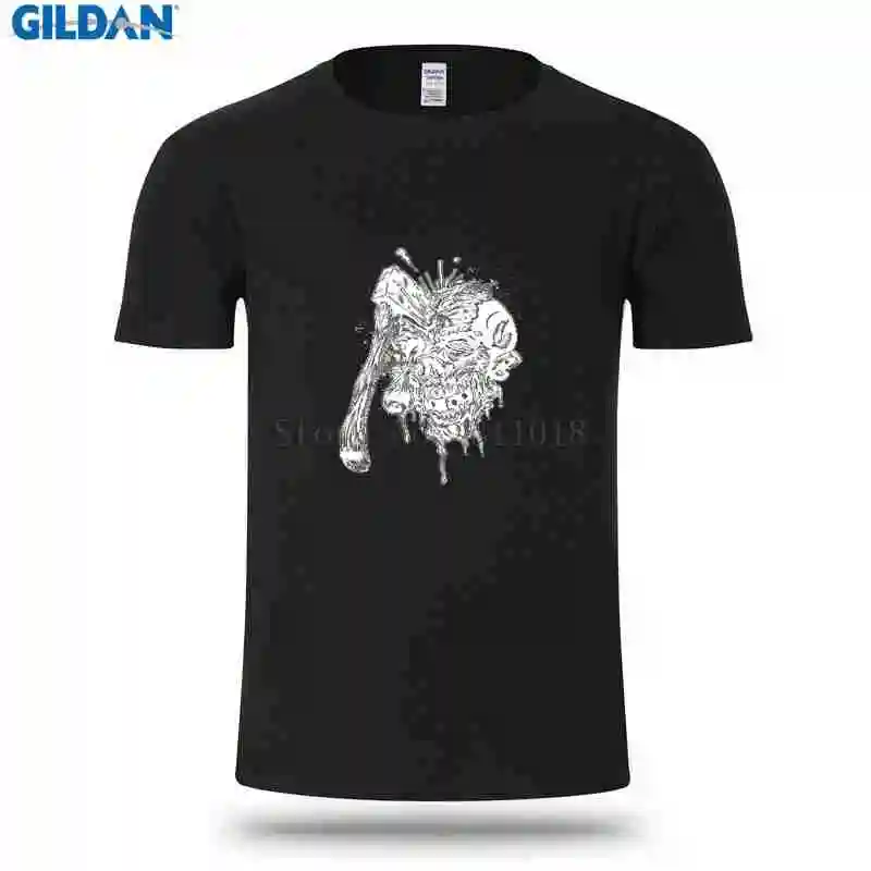 Забавные Повседневное Для мужчин футболка круглый вырез горловины Pop Top Tee черепа